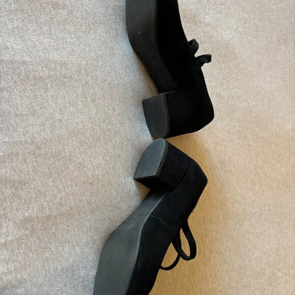 Steve Madden Black Leather Upper Suede Double Strap Mary Jane 9.5 M - Picture 2 of 3